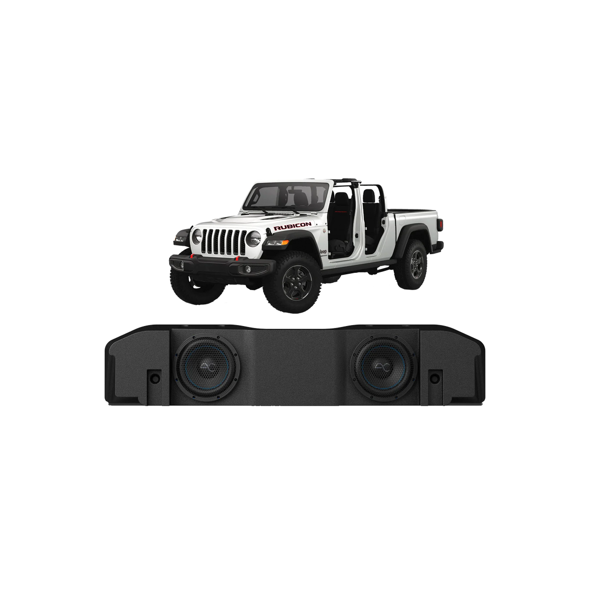 AudioControl Jeep Gladiator Dual 8" Under-Seat Sub Encl, 2Ω — TXJTD8