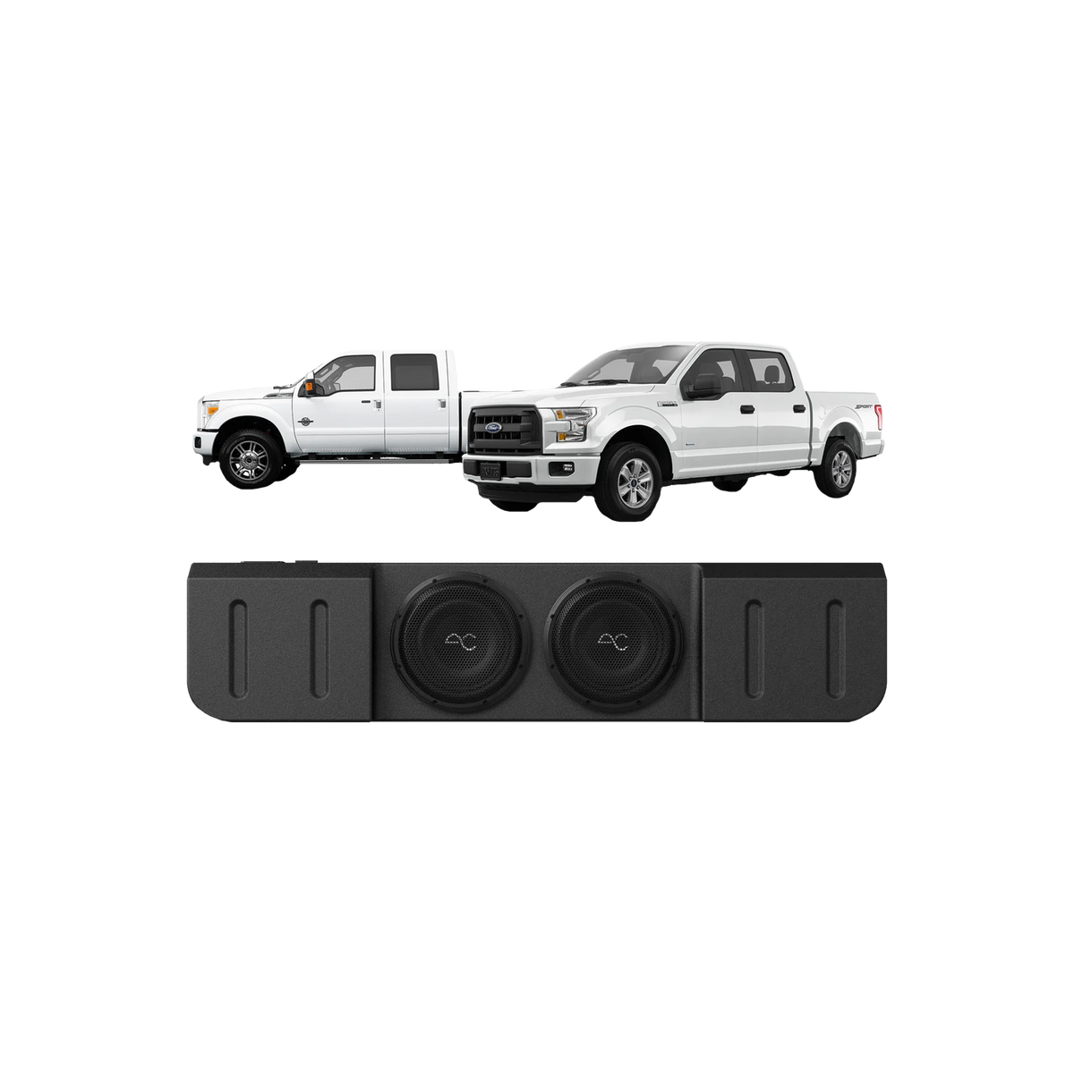 AudioControl Dual 10" SPC Sealed Sub Enclosure, 15-23 Ford F-Series, 2Ω — TXFF15D10