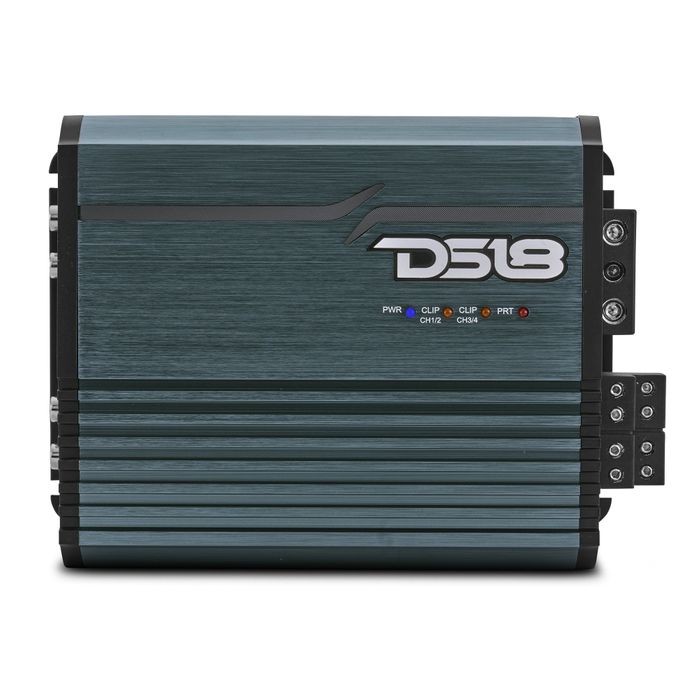 DS18 4-Channel, Stereo Full-Range, 4 x 120 Watts RMS @ 4Ω, 4 x 200 Watts RMS @ 2Ω, 4 x 300 Watts RMS @ 1Ω, 2 x 350 Watts RMS @ 2Ω, 2 x 500 Watts RMS @ 1Ω, Titanium — FRP-1.2K4/TI