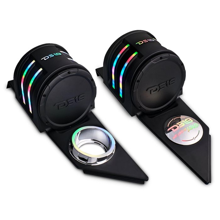 DS18 Headrest Enclosure, Fits 4 x 6.5" Speakers, 2015 & Up, Digital LED Ligths — SLG-HD6v2
