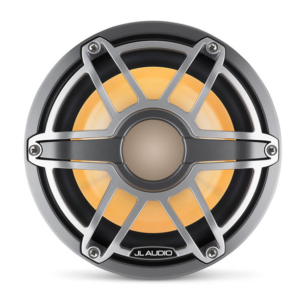 JL Audio M6-8IB-S-GmTi-i-4 8-inch Marine Subwoofer, LED Titanium Sport Grille