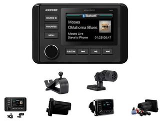 Kicker KMC4 Marine Gauge-Style Digital Audio Source Unit with Bluetooth