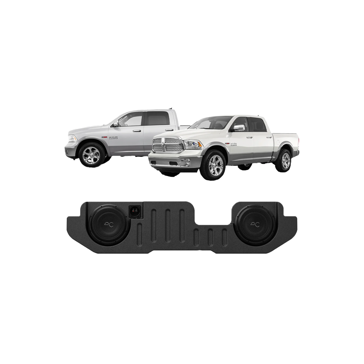 AudioControl Dual 10" Sealed Sub Enclosure, 02-18 RAM Quad Cab 2Ω — TXRM02D10