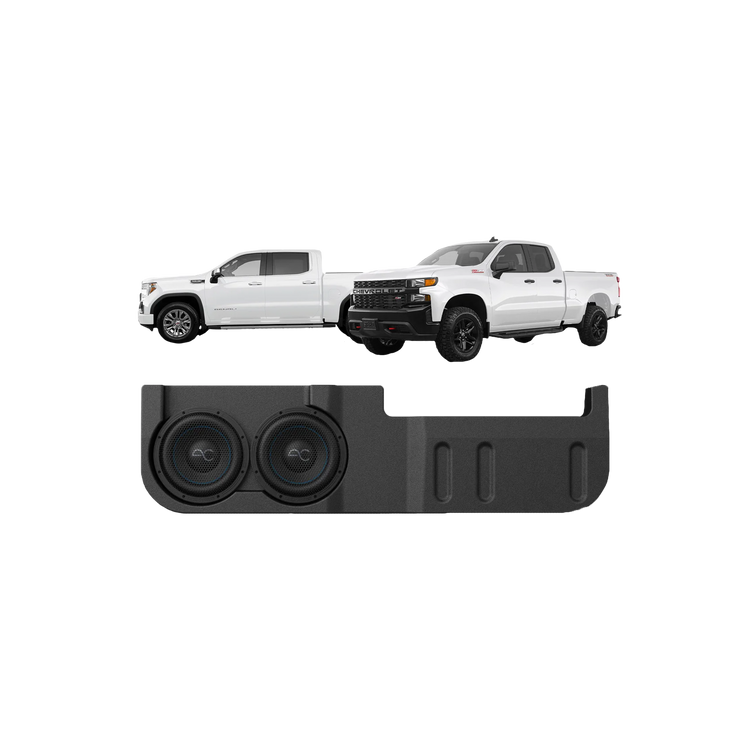 AudioControl Dual 10" Vented Sub Encl, 2019+ Silverado/Sierra, 2Ω — TXGM19D10