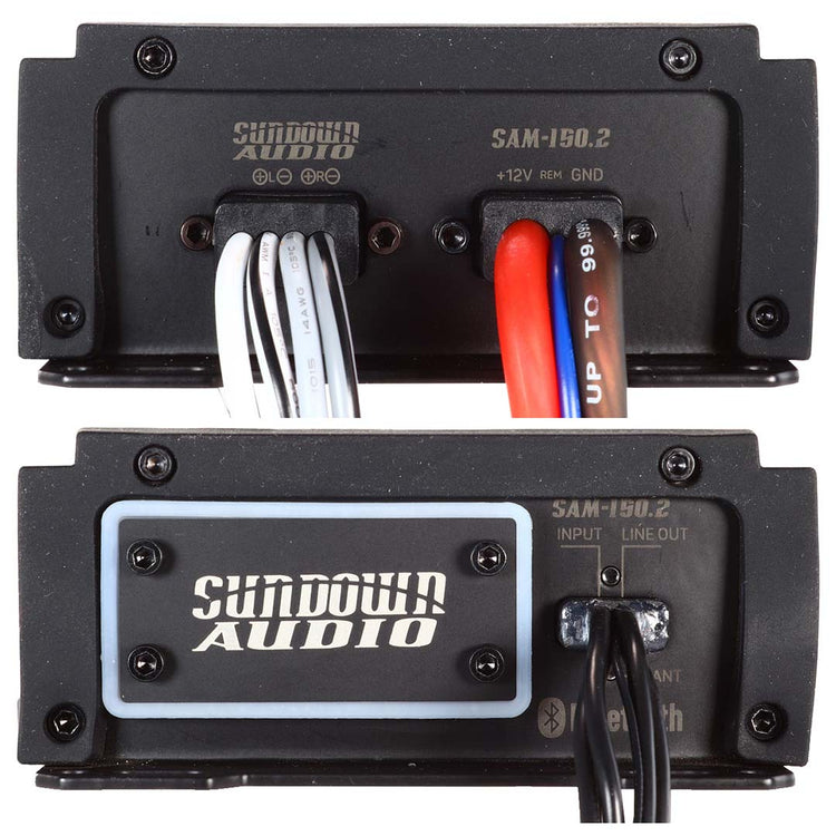 Sundown SAMV21502 Powersports 2 Channel Amplifier with Bluetooth, 300W RMS