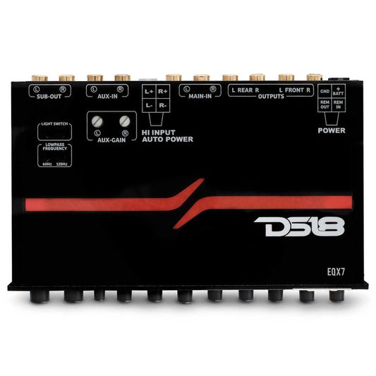 DS18 High Volt 7-Band Equalizer, High Level Input, Auto Turn On — EQX7