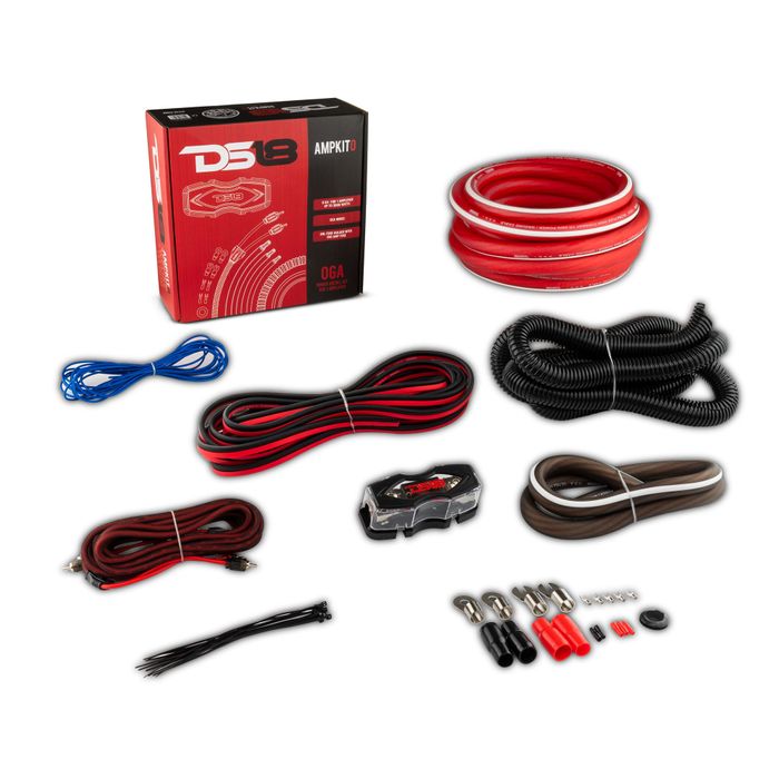 DS18 0-GA CCA Amplifier Installation Kit - RED — AMPKIT0