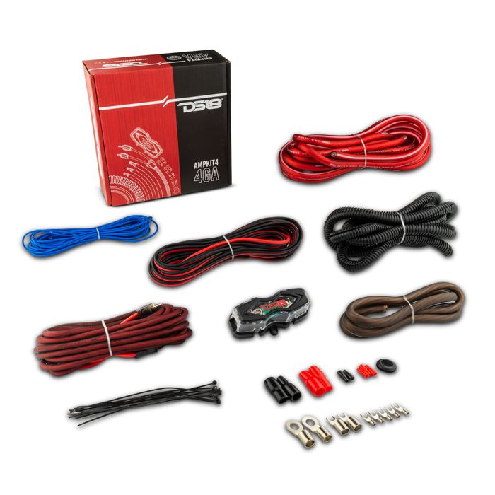 DS18 4-GA CCA Amplifier Installation Kit - RED — AMPKIT4
