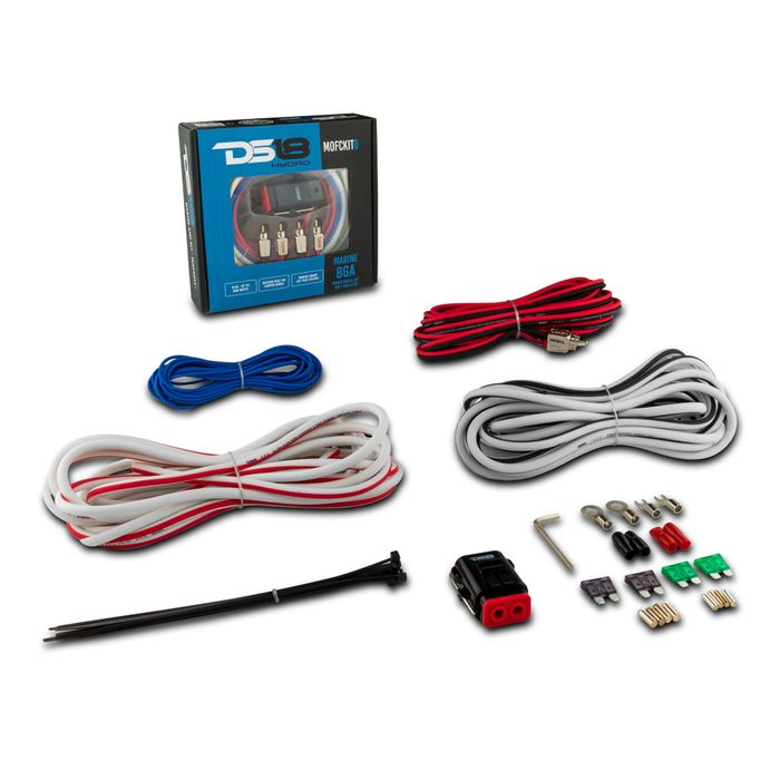 DS18 Marine Amplifier Installation Kit, 8-GA, 100% Copper, Tinned Wire — MOFCKIT8