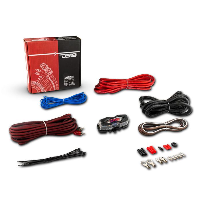 DS18 8-GA CCA Amplifier Installation Kit - RED — AMPKIT8