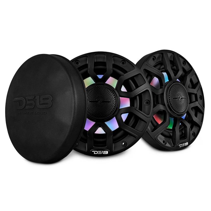 DS18 6.5", 2-Way, 150 Watts RMS, 4Ω, Digital LED Lights, Bullet Tweeter, Covers Included, Black — NXL-IQ6/BK