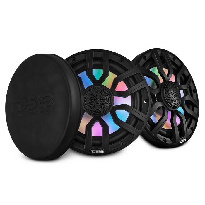 DS18 8", 2-Way, 175 Watts RMS, 4Ω, Digital LED Lights, Bullet Tweeter, Covers Included, Black — NXL-IQ8/BK