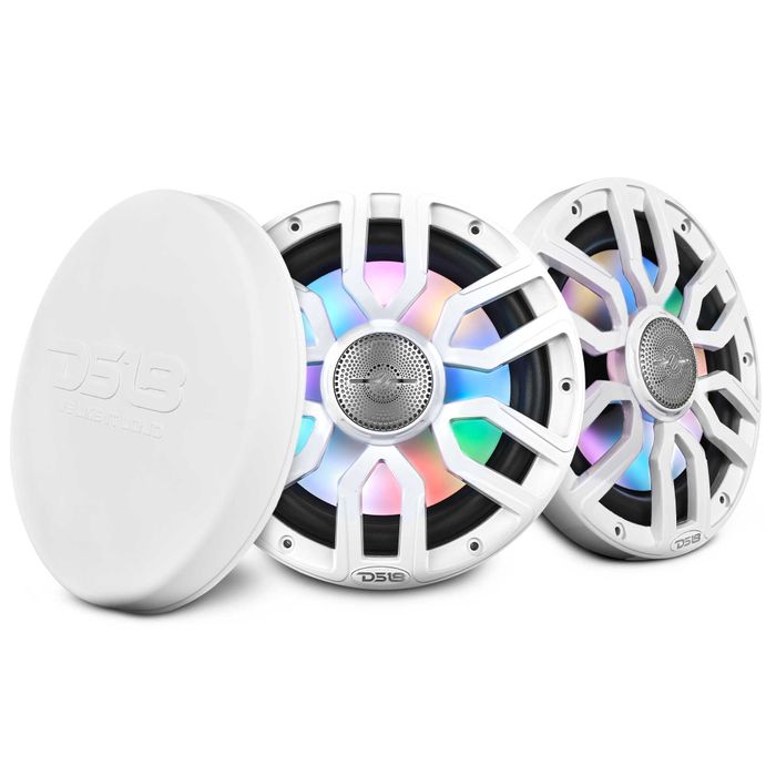 DS18 8", 2-Way, 175 Watts RMS, 4Ω, Digital LED Lights, Bullet Tweeter, Covers Included, White — NXL-IQ8/WH