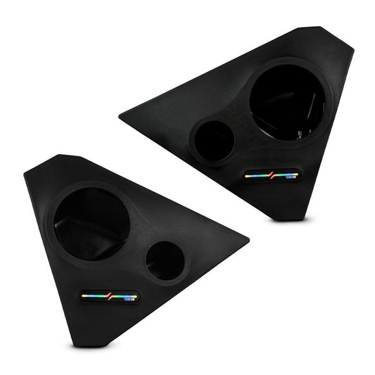 DS18 Front Kick Panel Enclosure, Fits 2 x 6.5" Speakers &  2 x 3.8" Tweeters, 2015 & Up, Digital LED Ligths — SLG-FKP6v2
