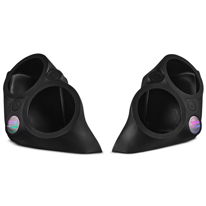 DS18 Front Fender Dual 8" Speaker Enclosures, Fits 2 x 8" Speakers, 2 x  2.23" Tweeters Cut-Outs, 2015 & Up, Digital LED Ligths — SLG-F82
