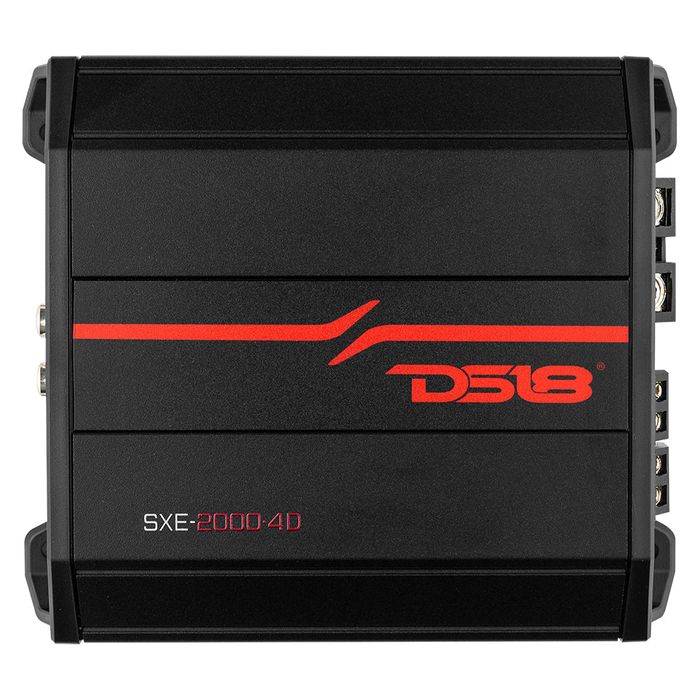 DS18 4-Channel, Class D, 2 x 320 @ 4Ω Bridge, 4 x 160 @ 2Ω, 4 x 100 @ 4Ω Watts RMS, Black — SXE-2000.4D/BK