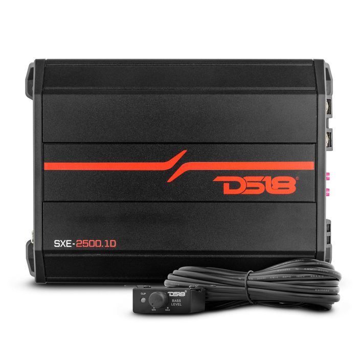 DS18 1-Channel, Class D, 800 @ 1Ω, 600 @ 2Ω, 300 @ 4Ω Watts RMS, Black — SXE-2500.1D/BK