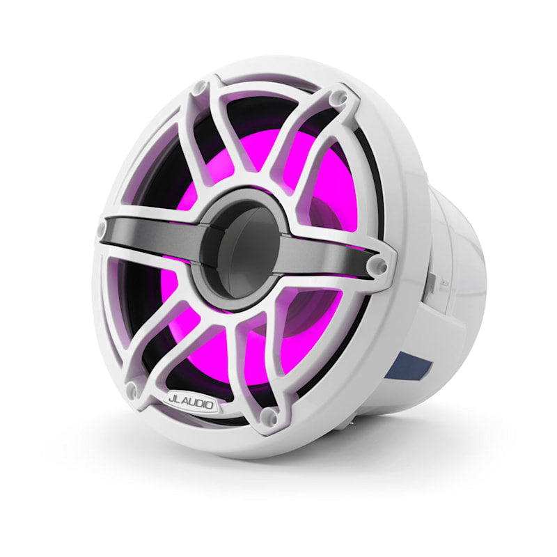 JL Audio M6-8IB-S-GwGw-i-4 8-inch M6 marine subwoofer, LED White Sport Grille
