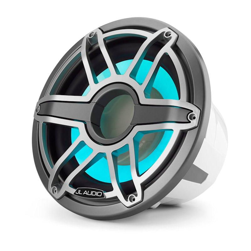 JL Audio M7-12IB-S-GmTi-i-4 12-inch M7 marine subwoofer, LED Titanium Sport Grille