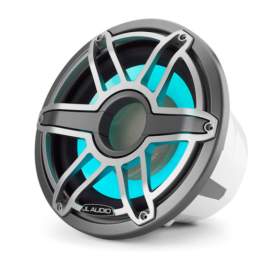 JL Audio M7-12IB-S-GmTi-i-4 12-inch M7 marine subwoofer, LED Titanium Sport Grille