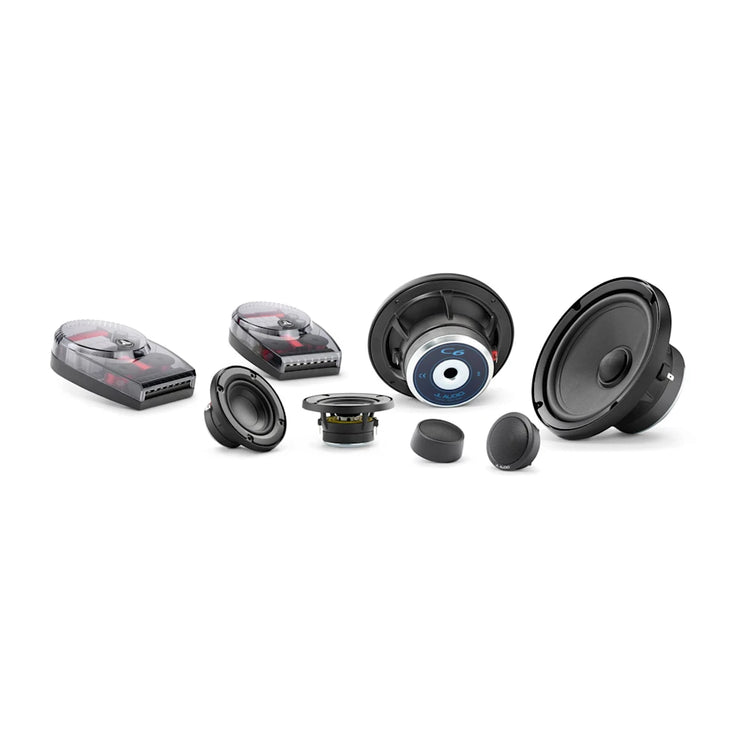 Complete JL Audio C6-653 three-way speaker system with woofer, midrange drivers, tweeters, and crossovers