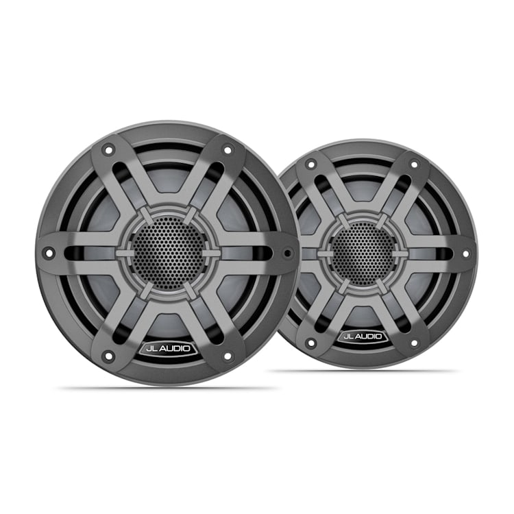 JL Audio M200 6.5-inch marine speakers with gray sport grille