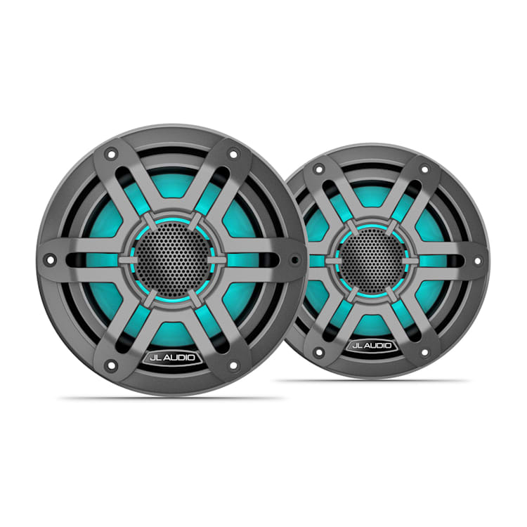JL Audio M200 6.5-inch marine speakers with LED and gray sport grille