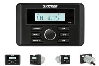 Kicker KMC3 Marine Gauge-Style Media Center with Bluetooth