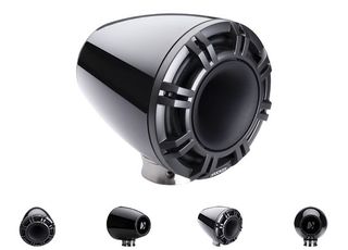 Kicker KMFC 9-inch Horn-Loaded Marine Tower Speakers, Charcoal (Pair)