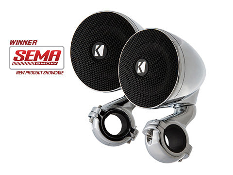 KICKER PSM 3-inch 4-Ohm Chrome Enclosed Powersports Speakers (47PSM34)