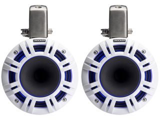 Kicker KMTCXL 6.5-inch Horn-Loaded Marine Tower Speakers, White (Pair)