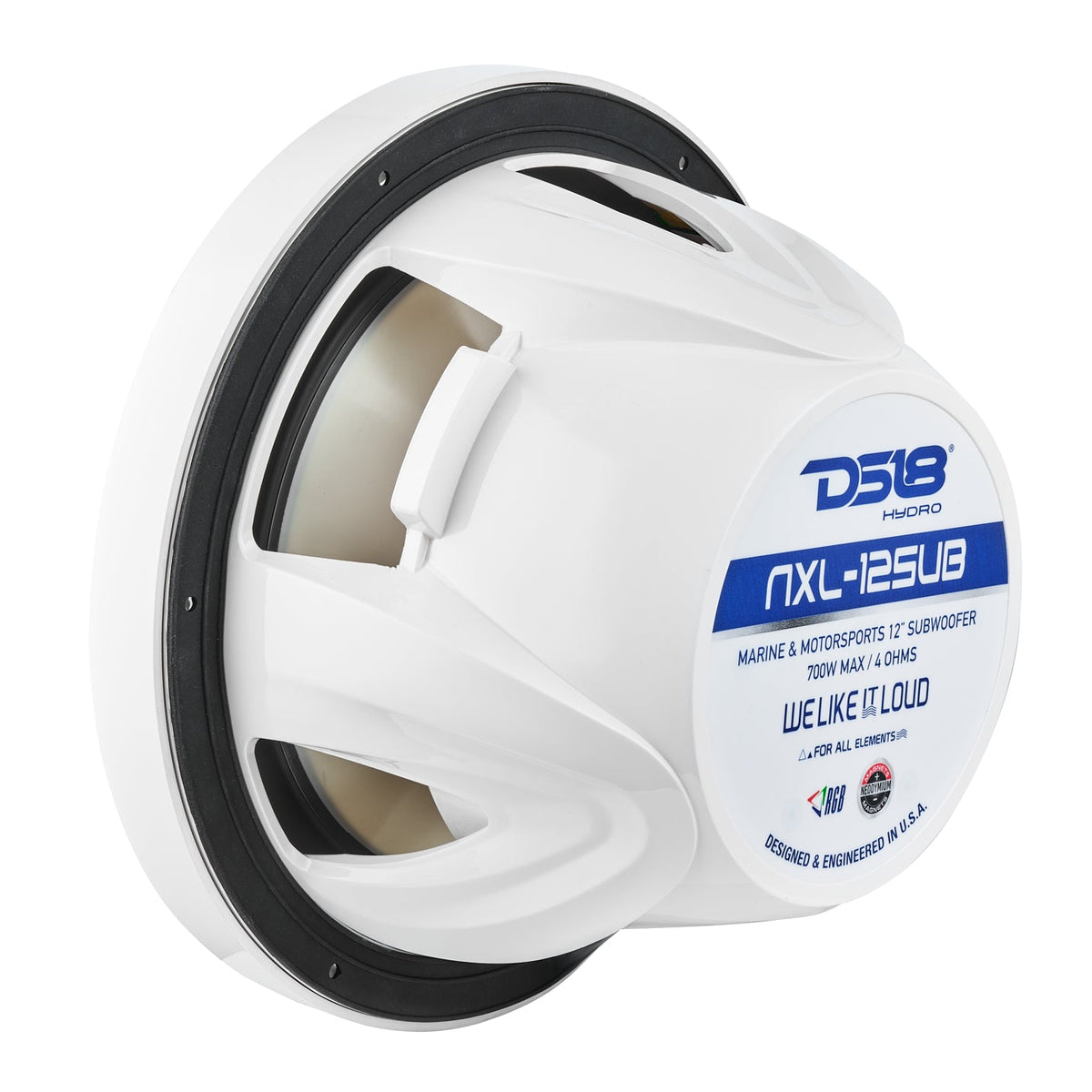 DS18 NXL-12SUB/WH 12-Inch White Marine Subwoofer