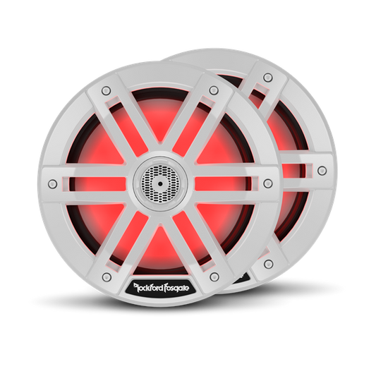 Rockford Fosgate M1-8 white 8-inch Color Optix marine speakers