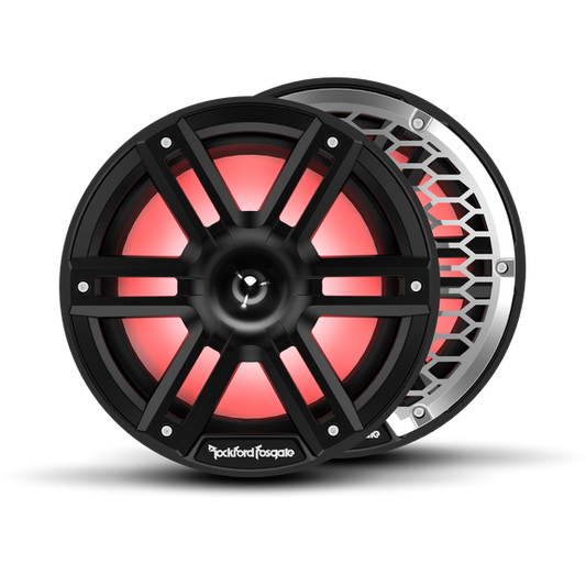 Rockford Fosgate M2-8HB black Color Optix marine speakers with horn tweeter