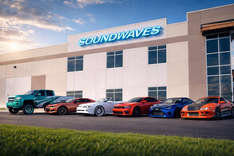 Soundwaves shop and vehicles