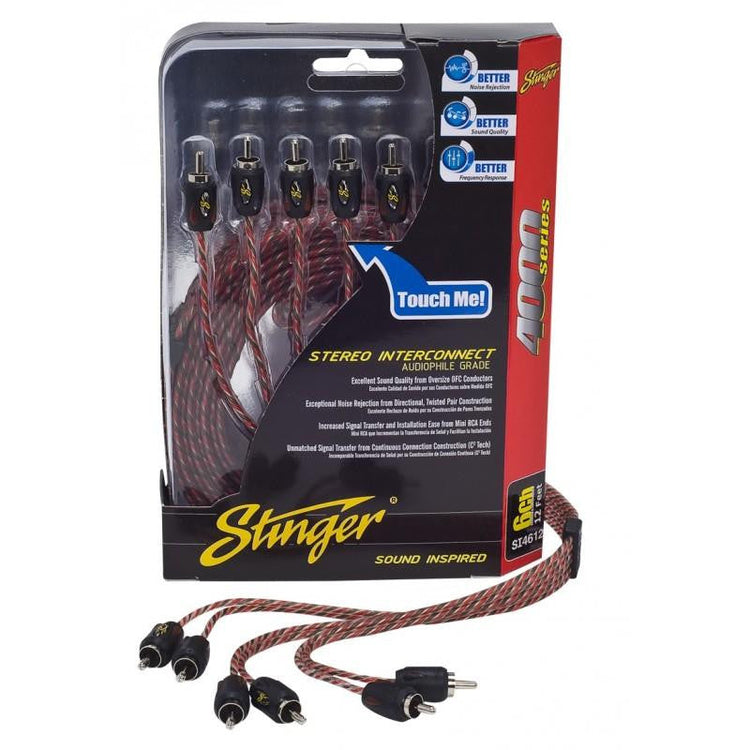 Stinger SI4612 12-foot 6-channel RCA cable
